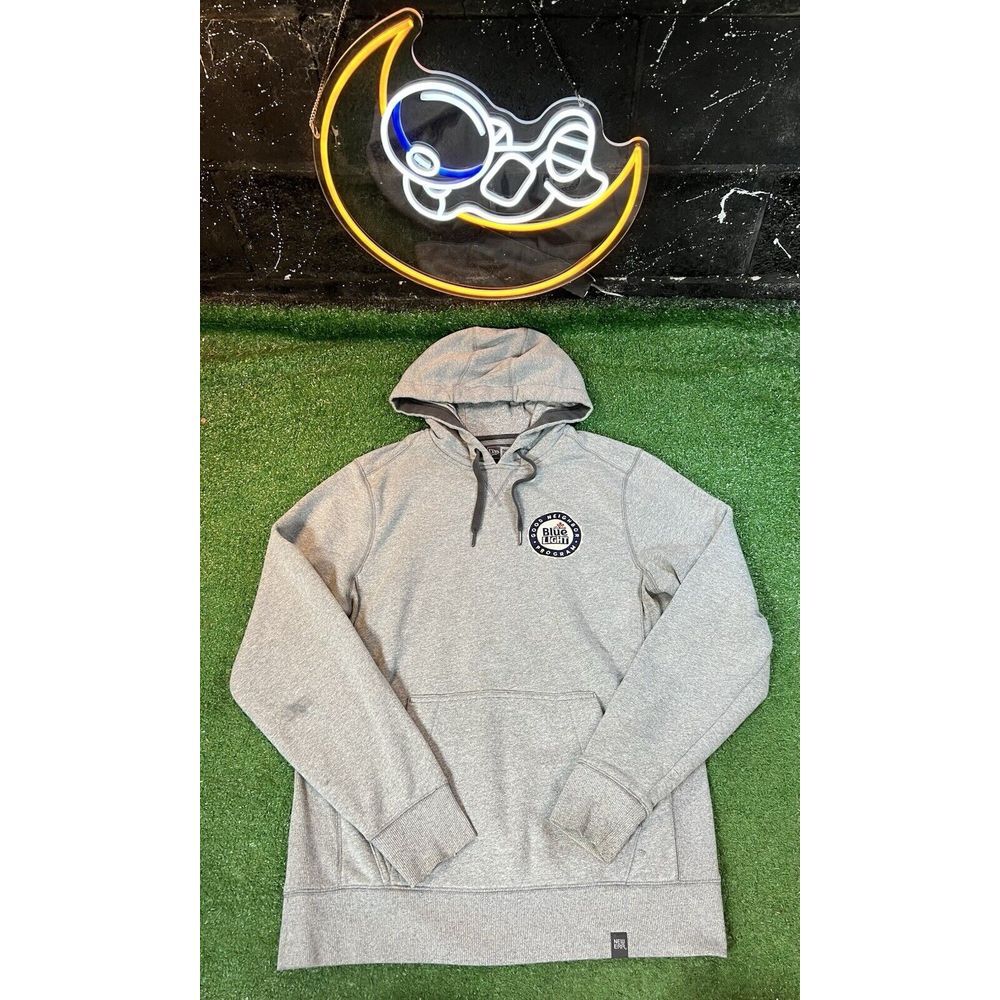 Labatt Blue Light New Era Gray Hoodie Sweatshirt Men's Size Medium MD Beer